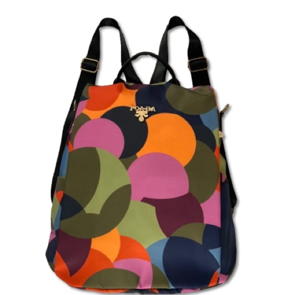 POABA Multifunction Oxford Cloth Shoulder Multicolor Abstract Circles Backpack